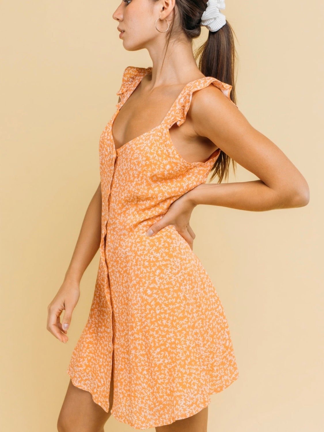 Floral Orange Dress