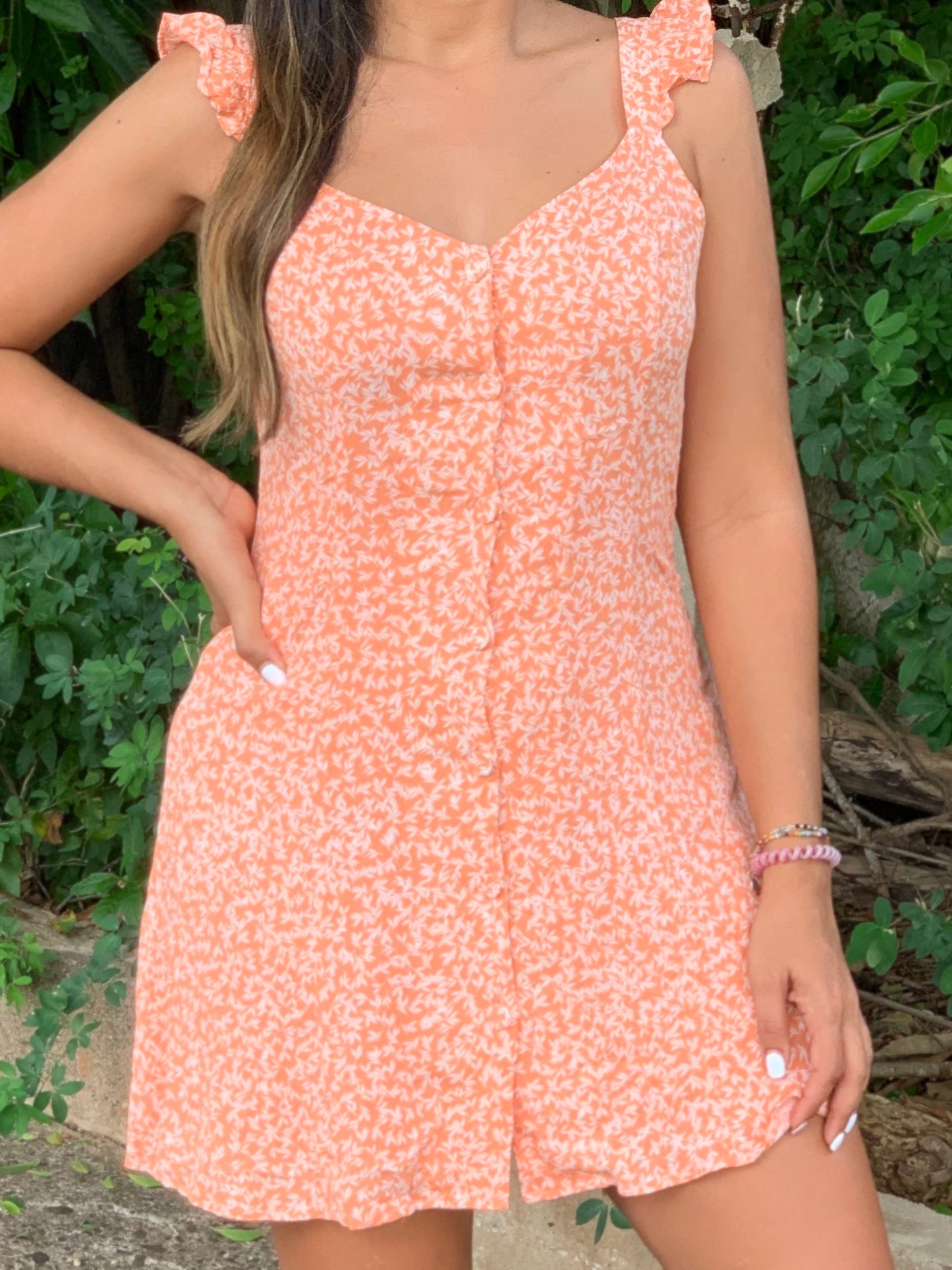 Floral Orange Dress
