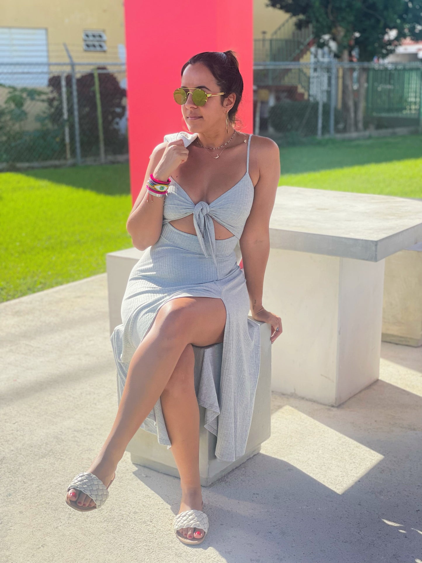 Grey Midi Dress