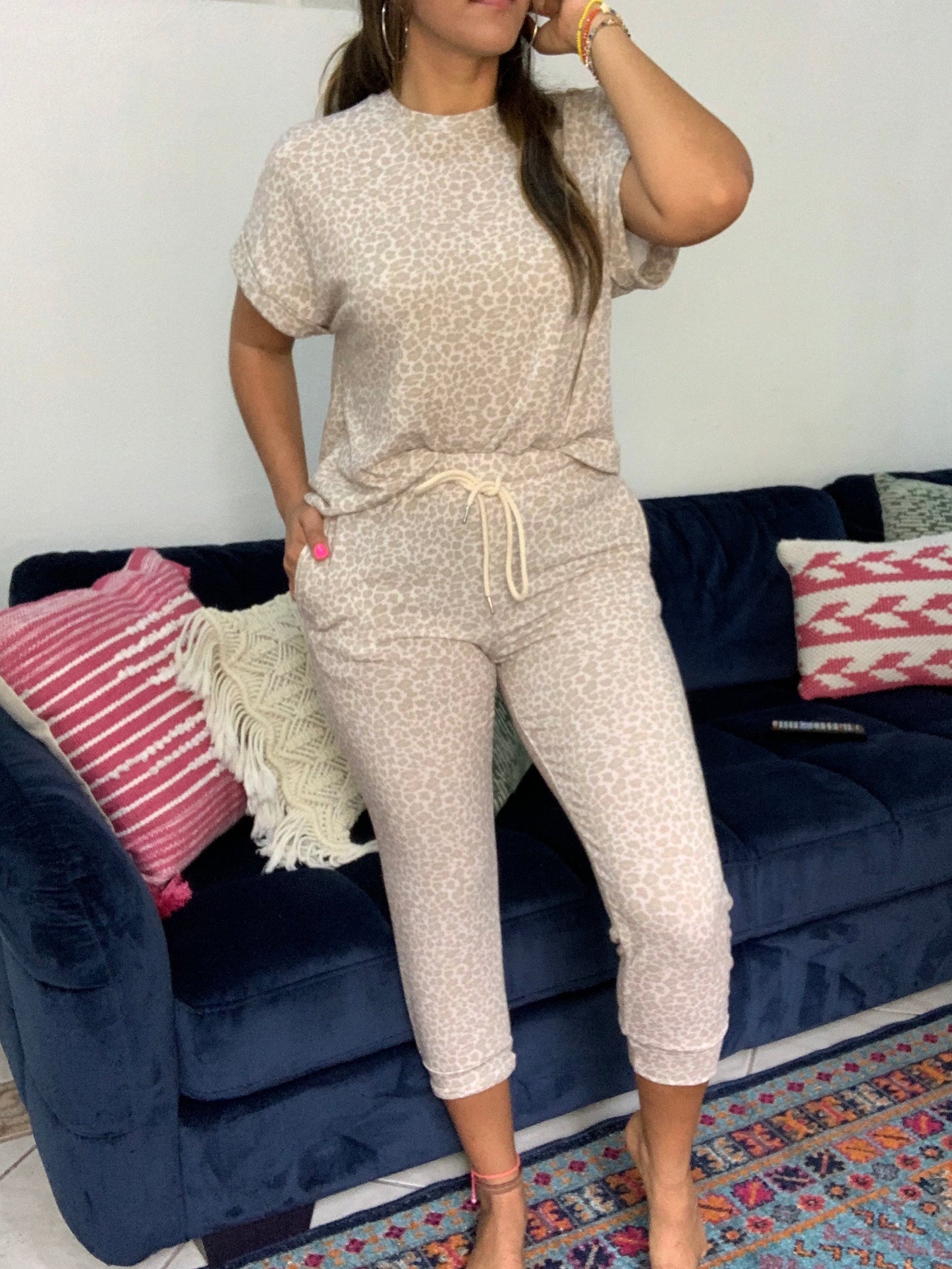 Taupe Leopard Jogger