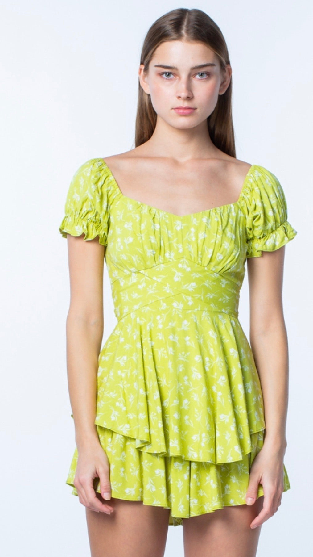 Lime Flower Romper