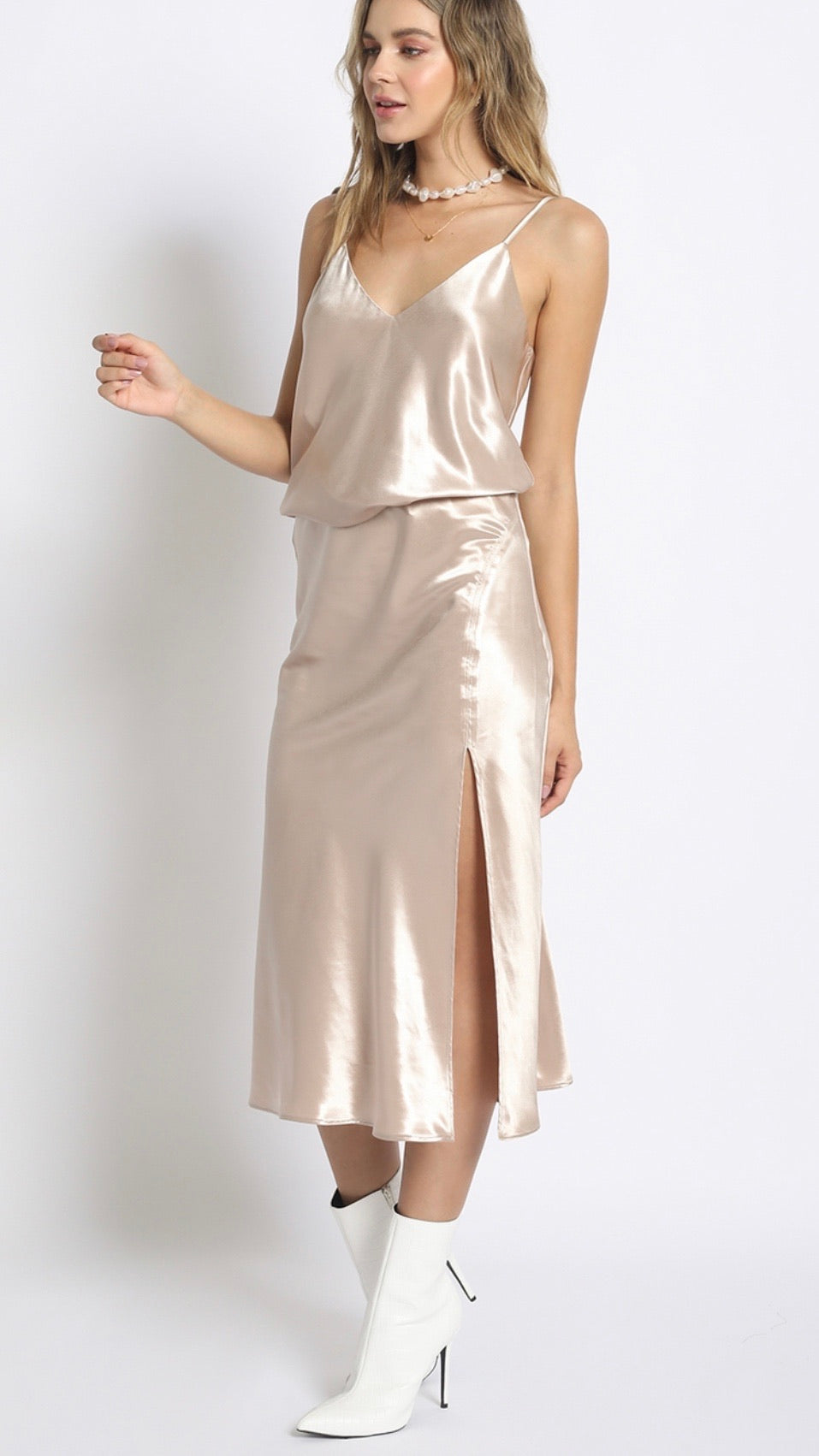 Satin Midi Skirt