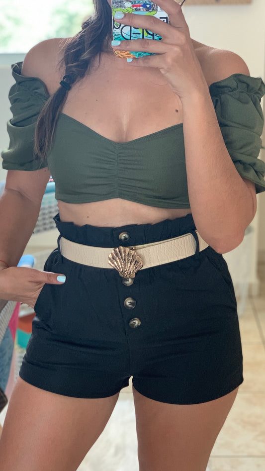 Olive Crop Top