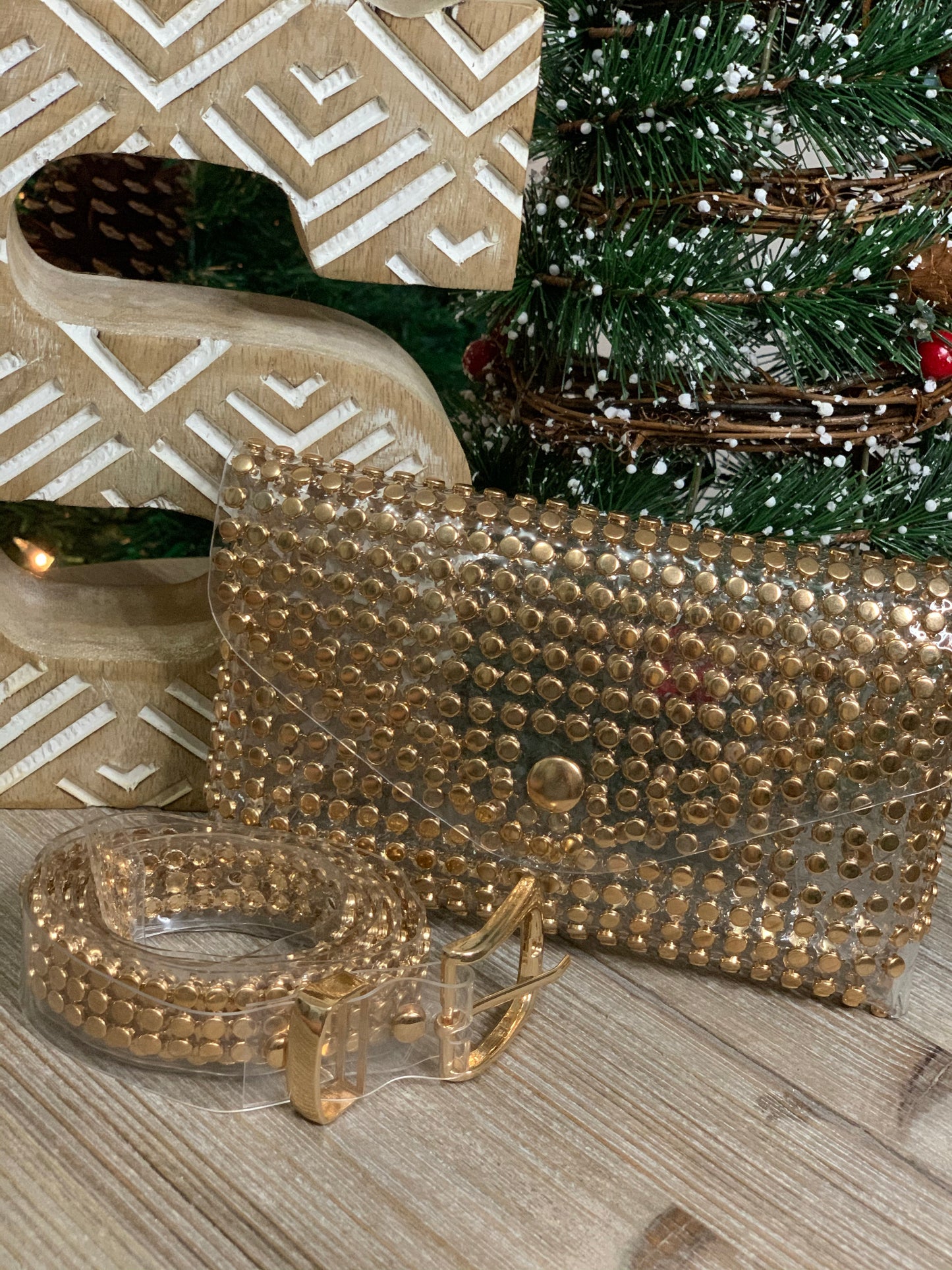 Clear With Gold Bag and Belt