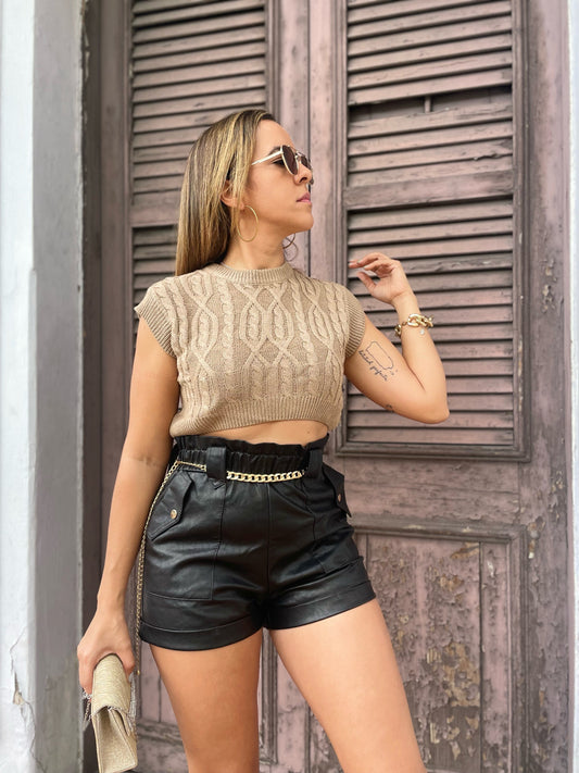 Taupe Crop Sweater
