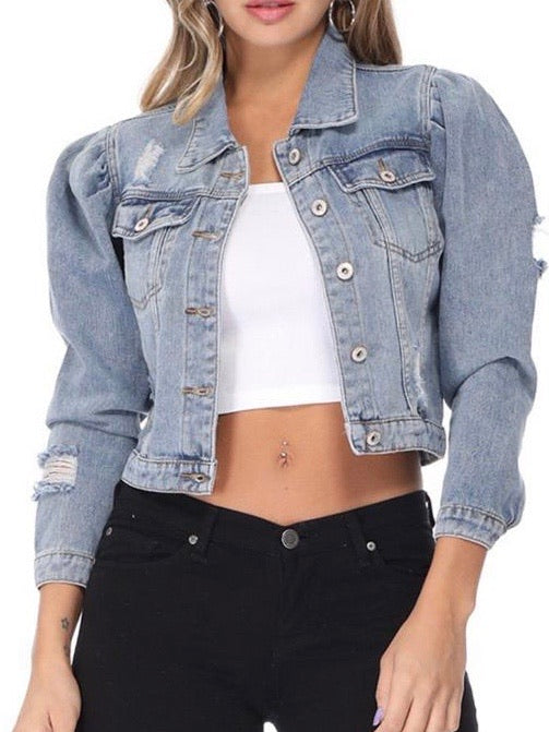 Puff Denim Jacket