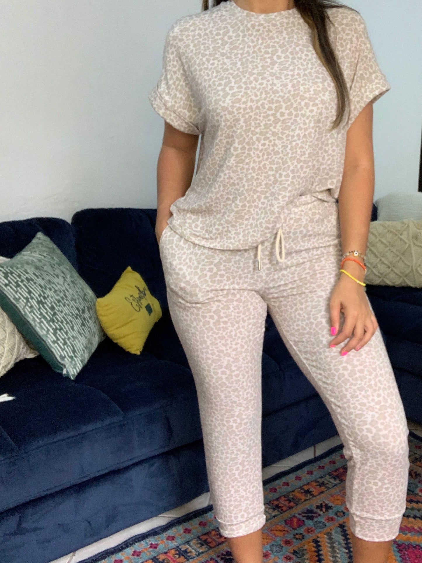 Taupe Leopard Jogger