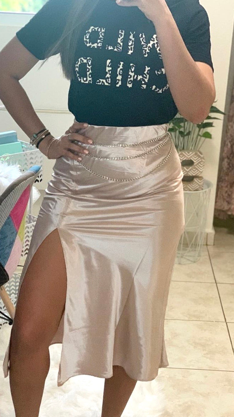 Satin Midi Skirt