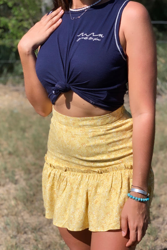 Floral Yellow Skirt