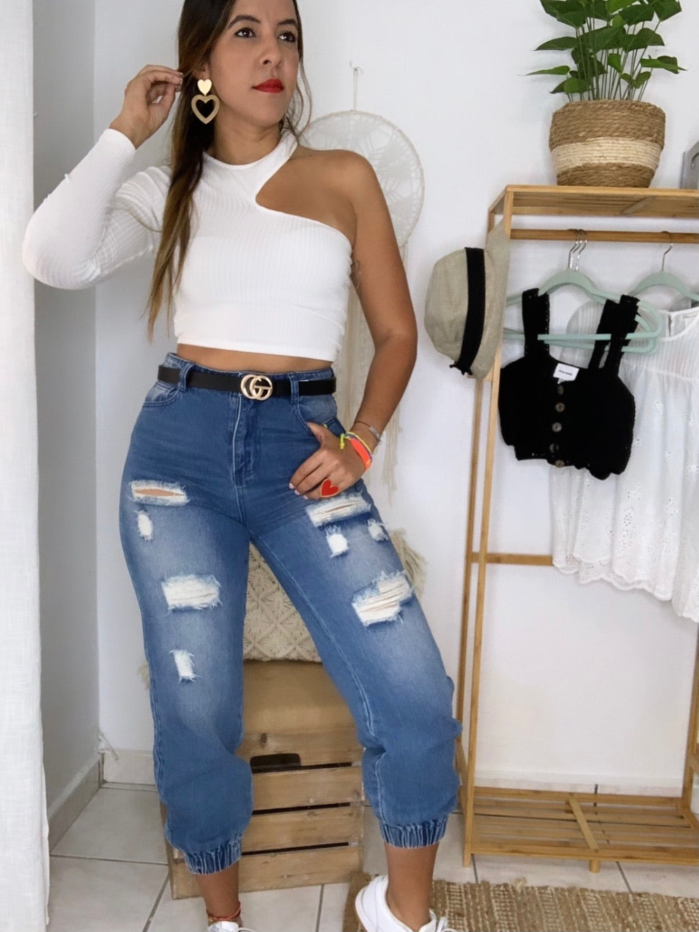 Denim Jogger Pants