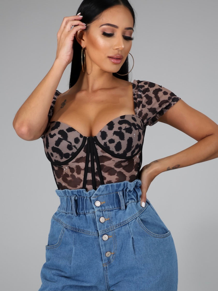 Leopard Corset Top