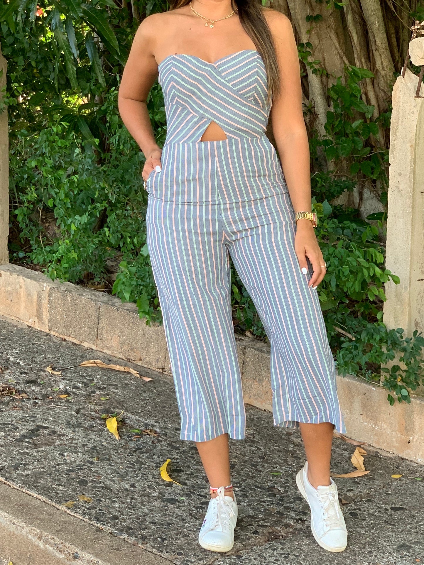 Color Stripe Jumpsuit